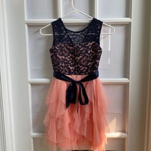 Rare Edition size 10 navy blue and pink dress.